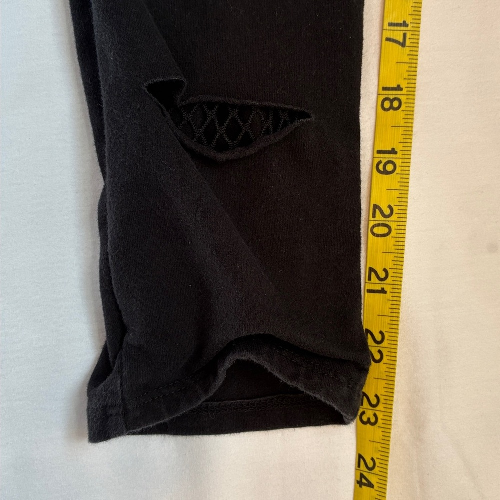 Torrid Black Leggings Size 2 Distressed Fishnet - Picture 9 of 13